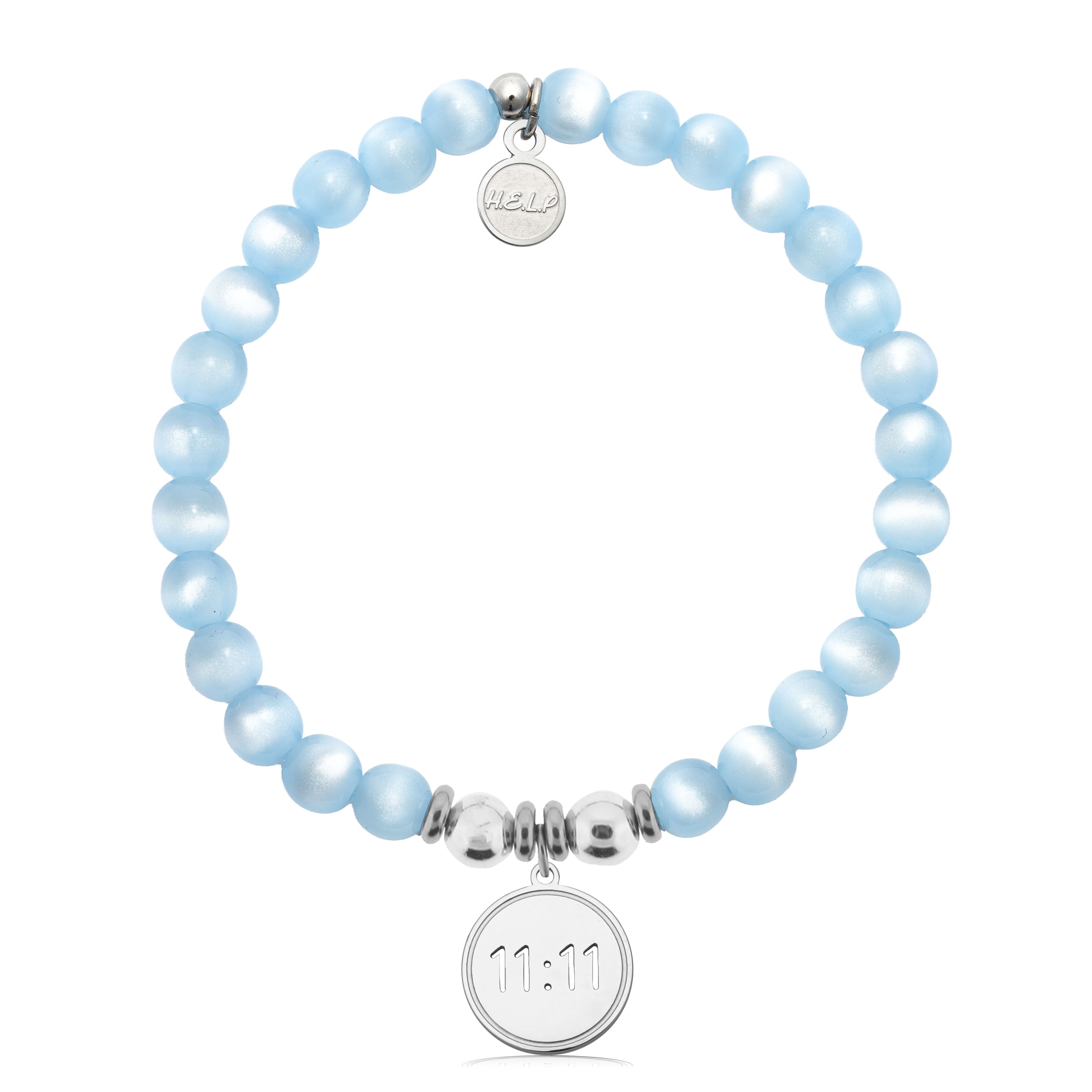 HELP by TJ 11:11 Charm with Blue Selenite Charity Bracelet