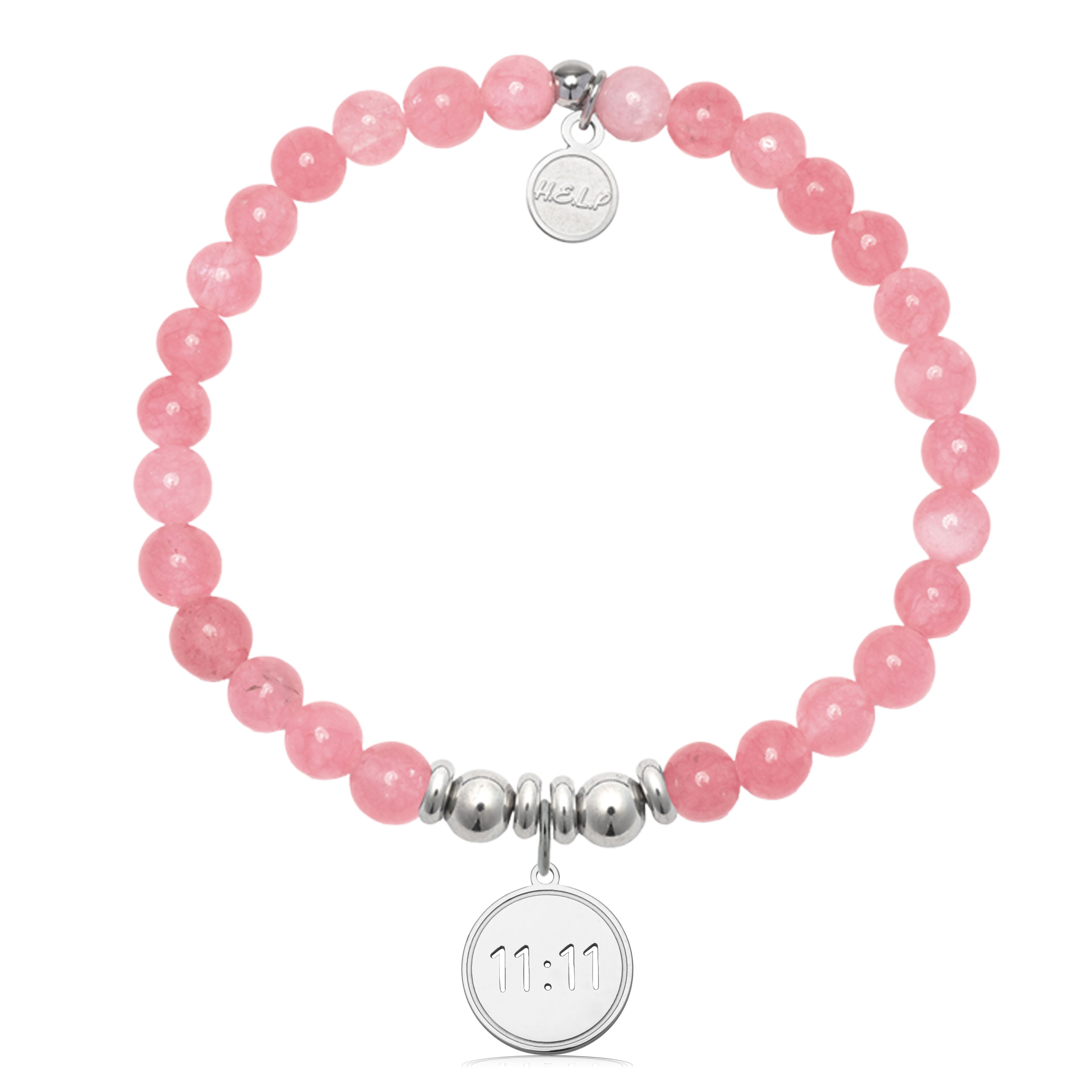 HELP by TJ 11:11 Charm with Cherry Jade Charity Bracelet
