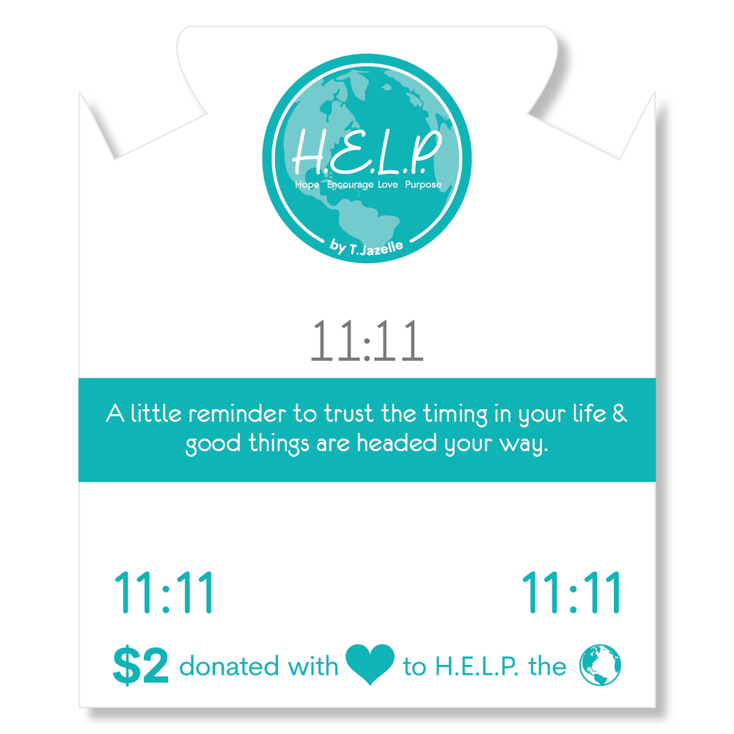 HELP by TJ 11:11 Charm with Holiday Jade Charity Bracelet