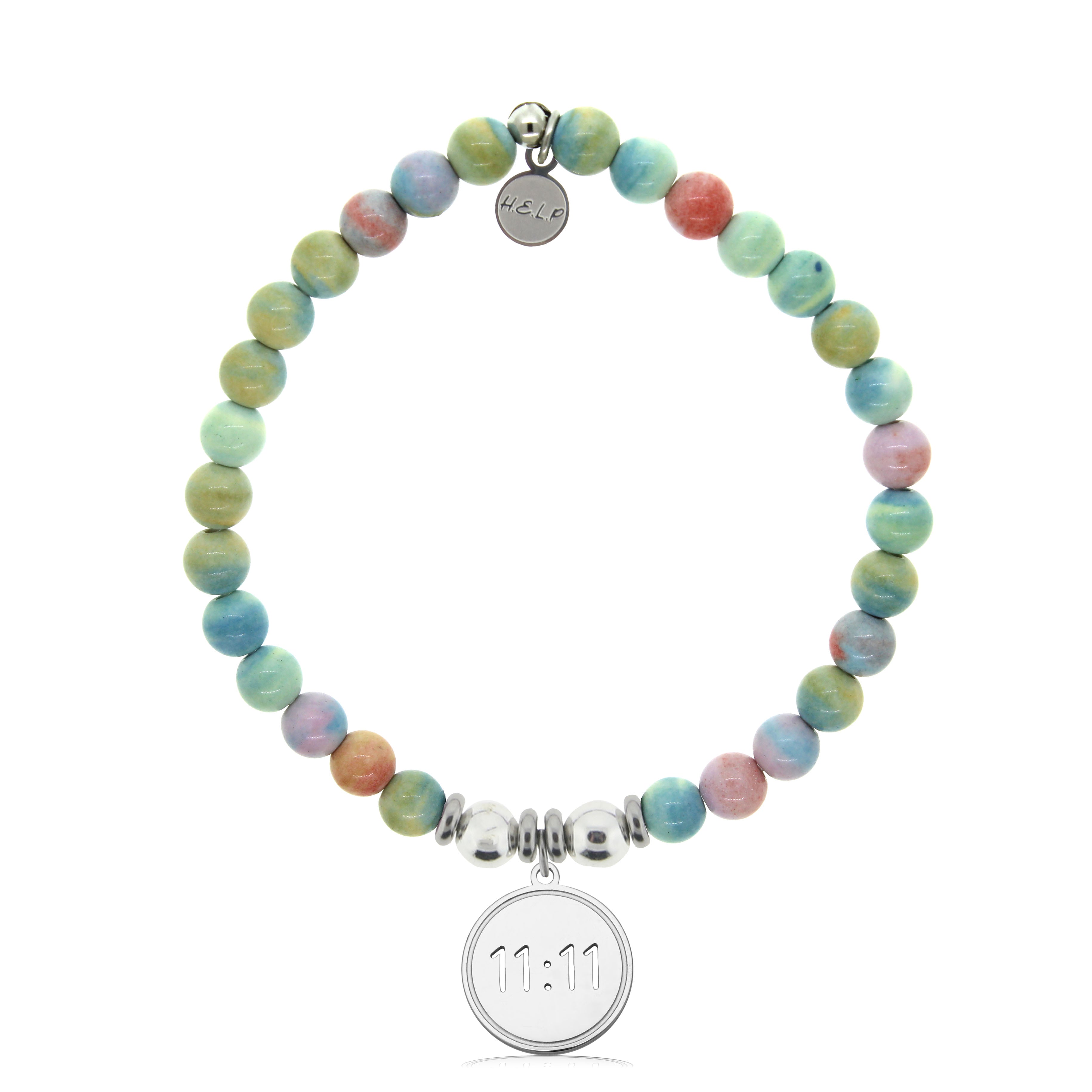 HELP by TJ 11:11 Charm with Pastel Magnesite Charity Bracelet