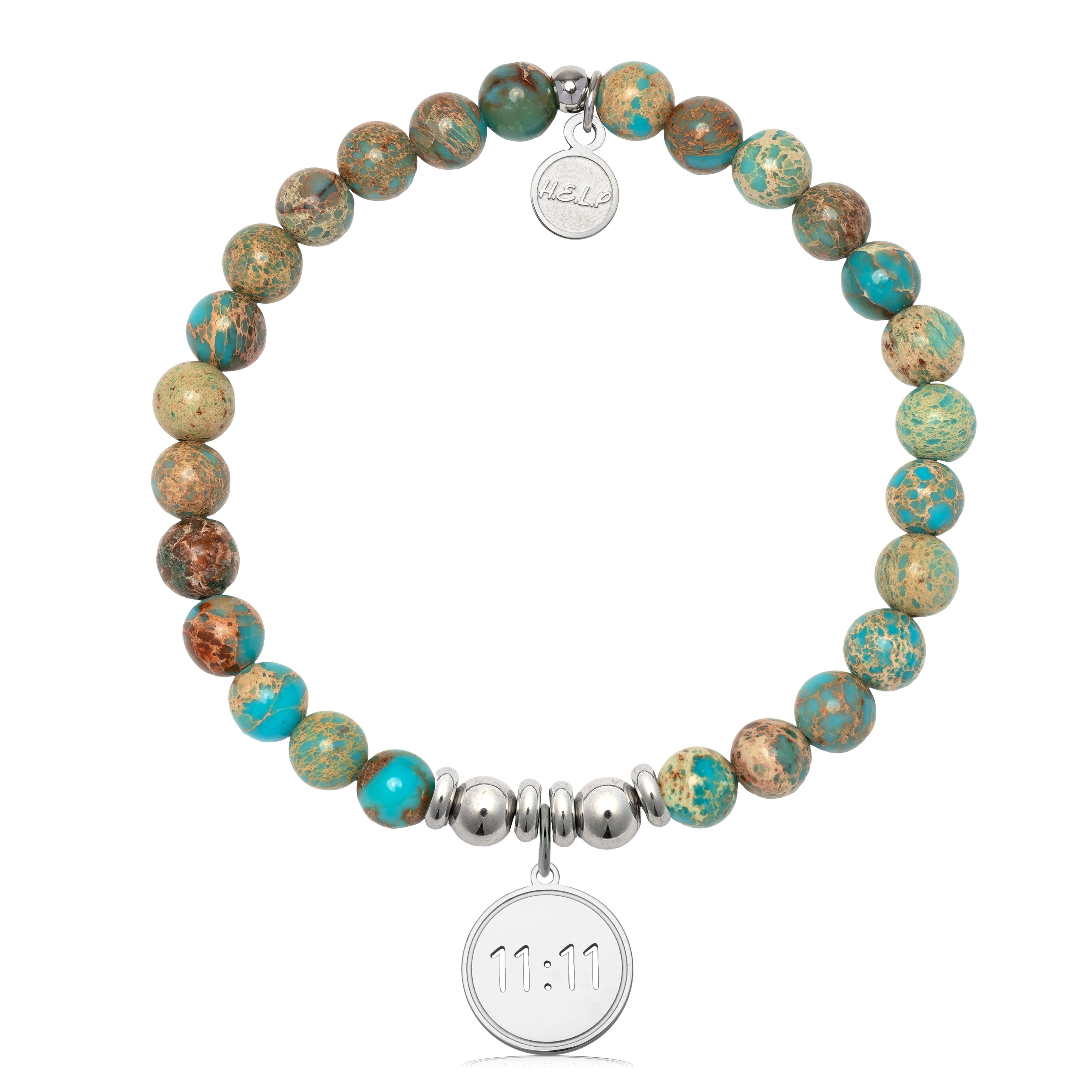 HELP by TJ 11:11 Charm with Turquoise Jasper Charity Bracelet