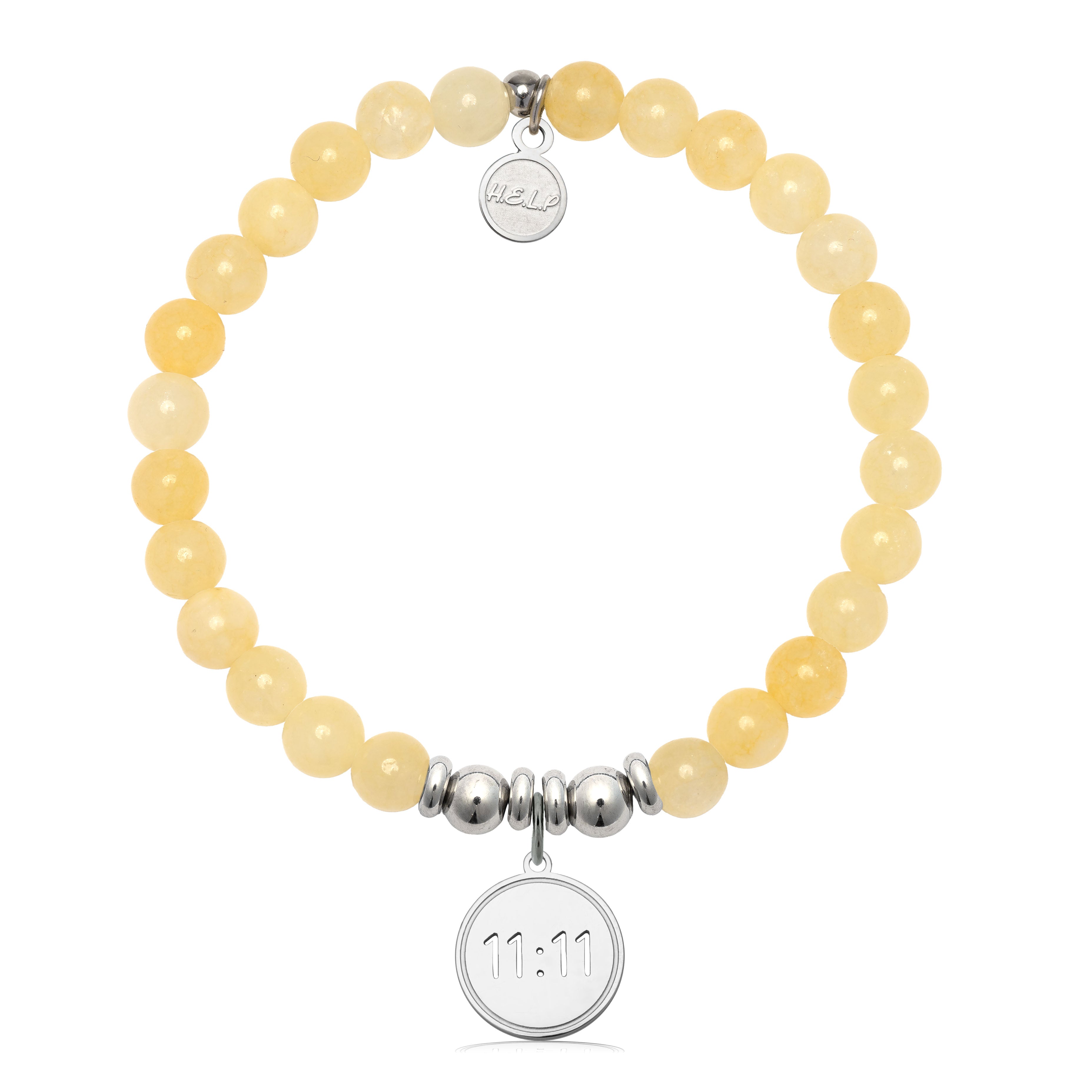 HELP by TJ 11:11 Charm with Yellow Jade Charity Bracelet