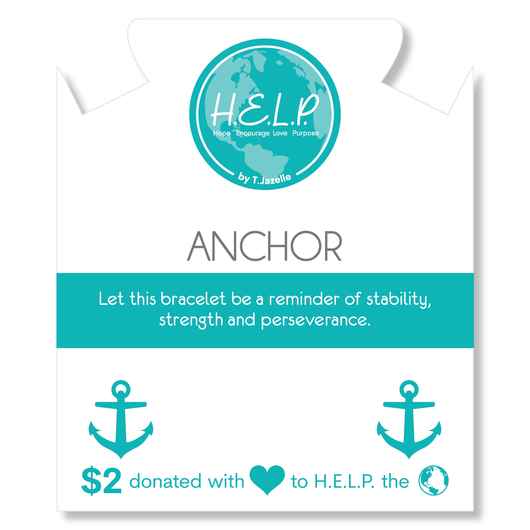 HELP by TJ Anchor Charm with Blue Amazonite Charity Bracelet