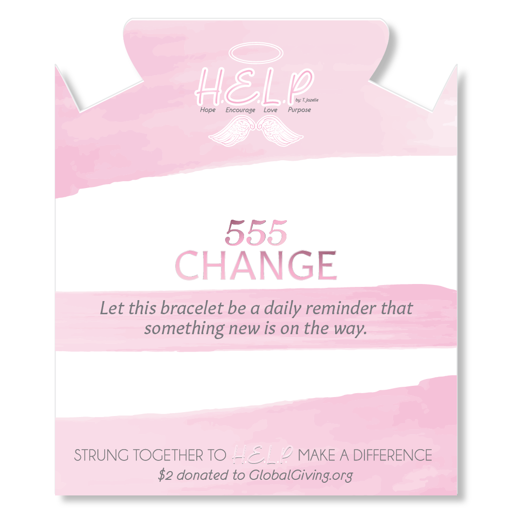 HELP by TJ Angel Number 555 Change Charm with White Cats Eye Charity Bracelet