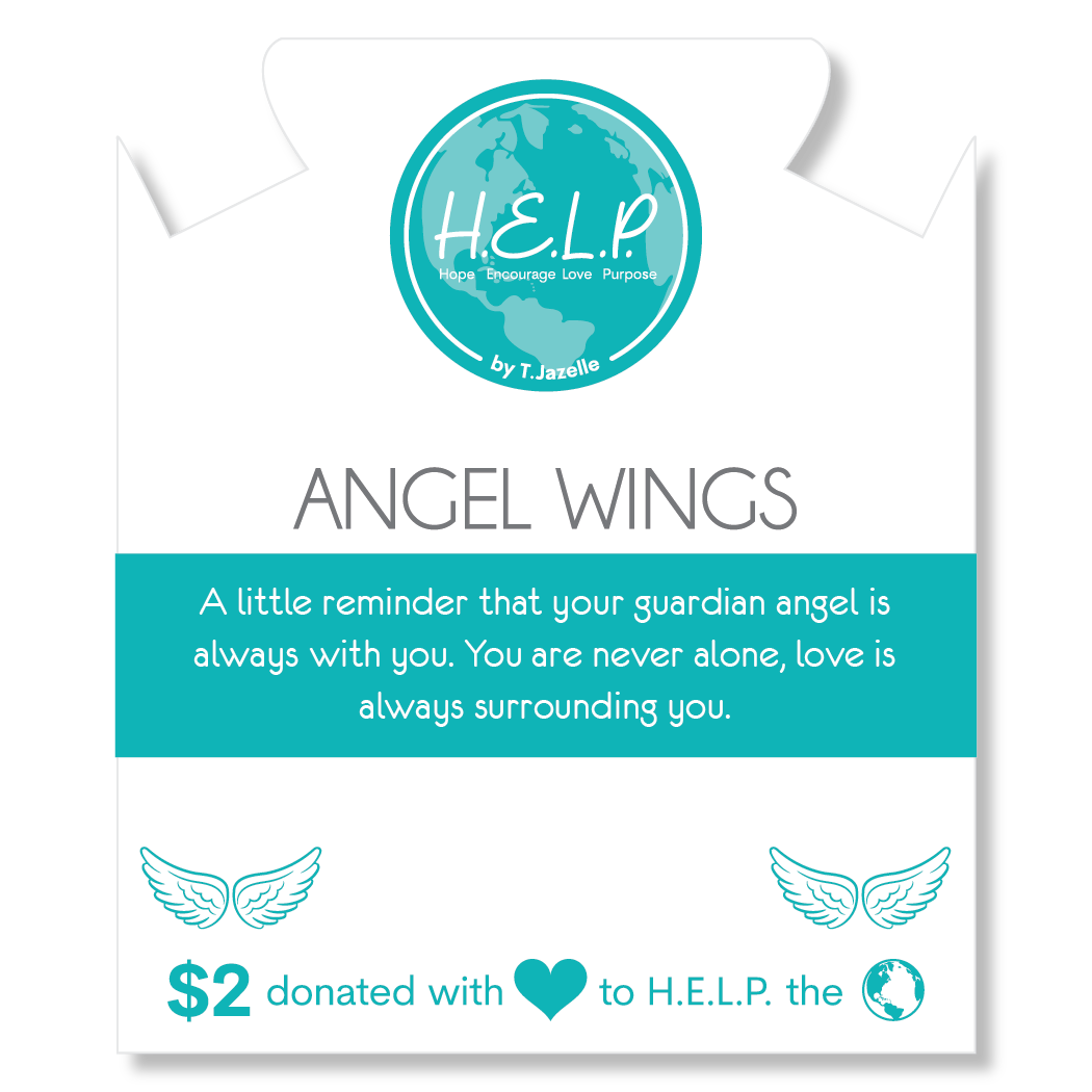HELP by TJ Angel Wing Charm with Zebra Jade Charity Bracelet