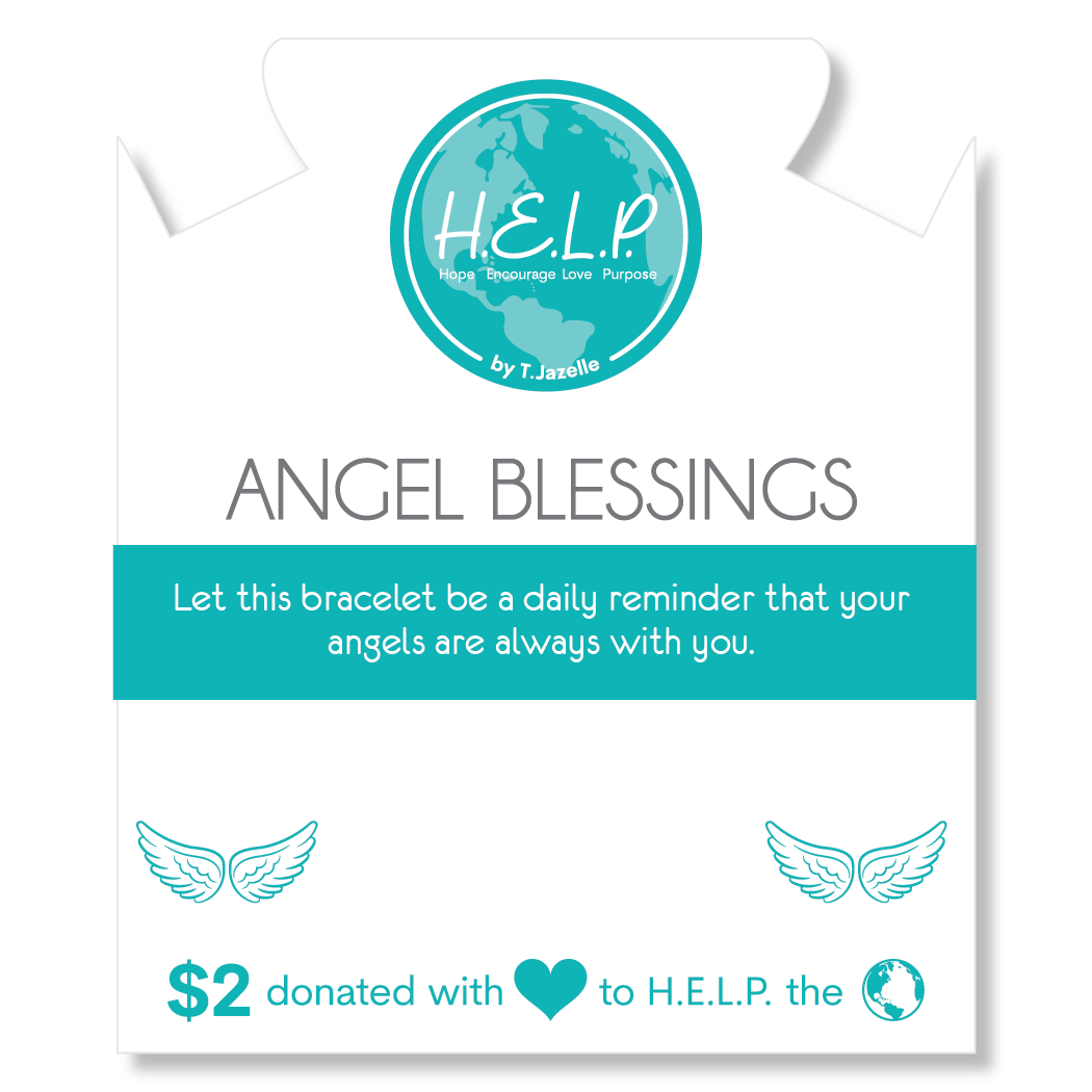 HELP by TJ Angel Wings Charm with Green Crystal Charity Bracelet