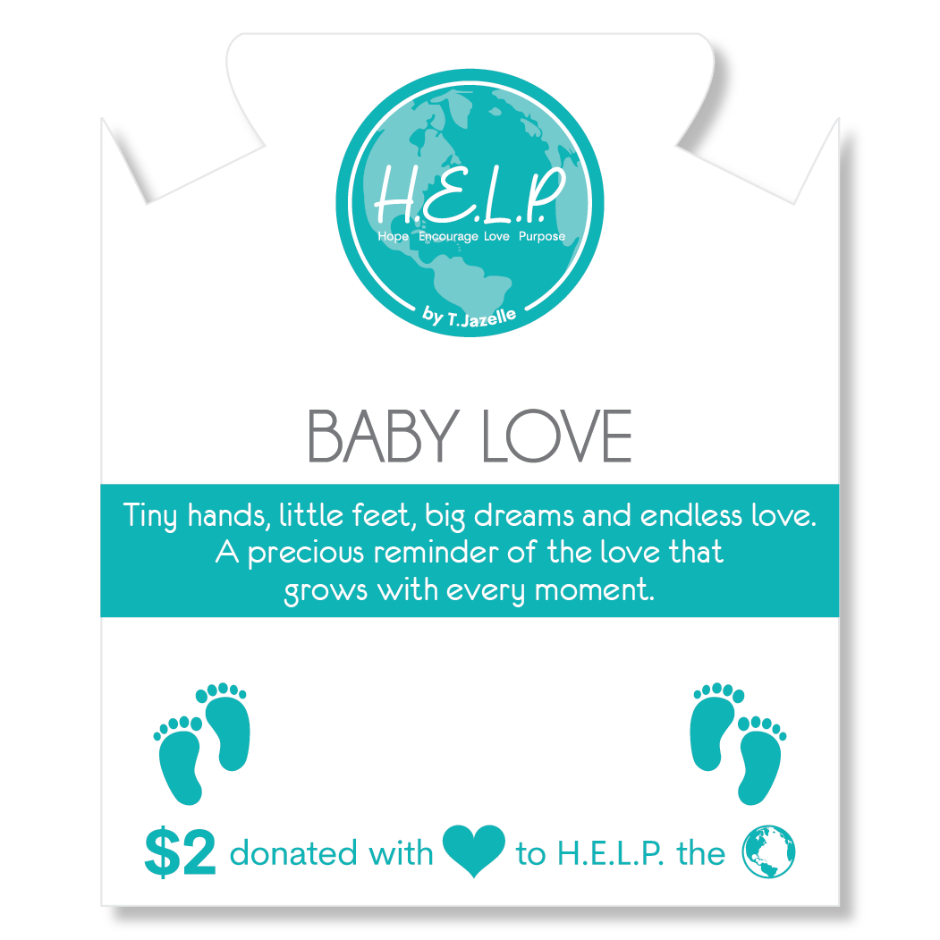HELP by TJ Baby Love Charm with Beige Crystal Charity Bracelet