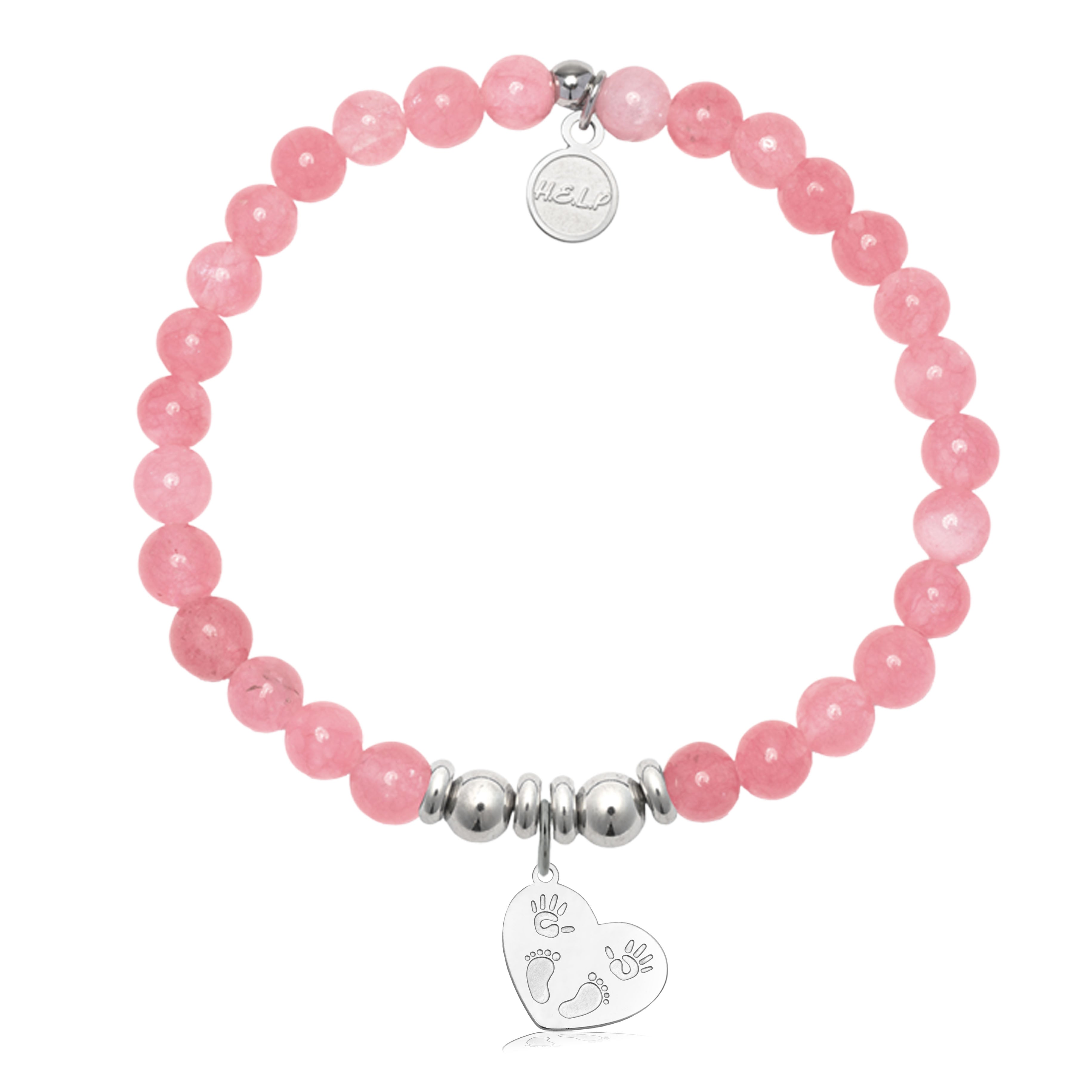 HELP by TJ Baby Love Charm with Cherry Jade Charity Bracelet