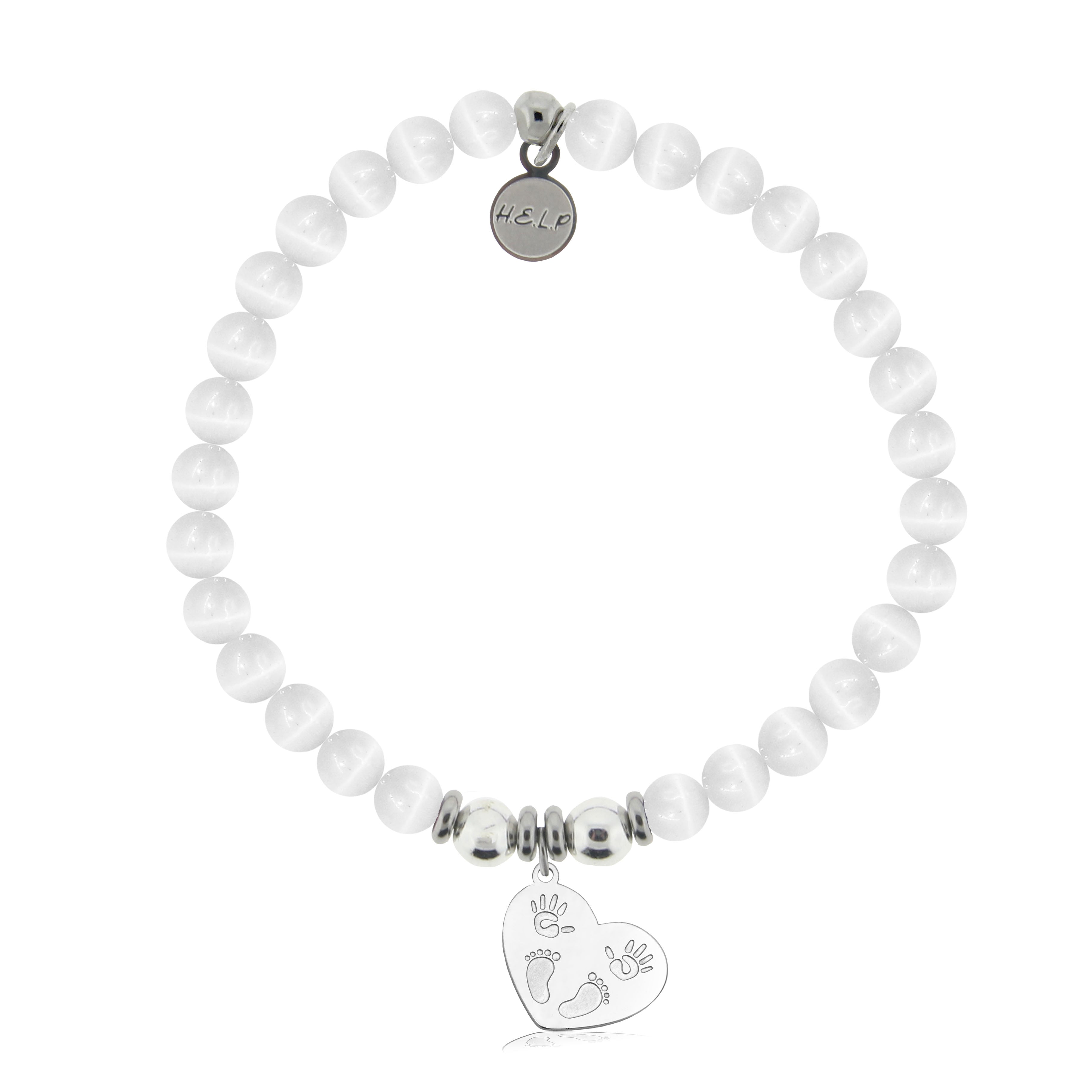 HELP by TJ Baby Love Charm with White Cats Eye Charity Bracelet