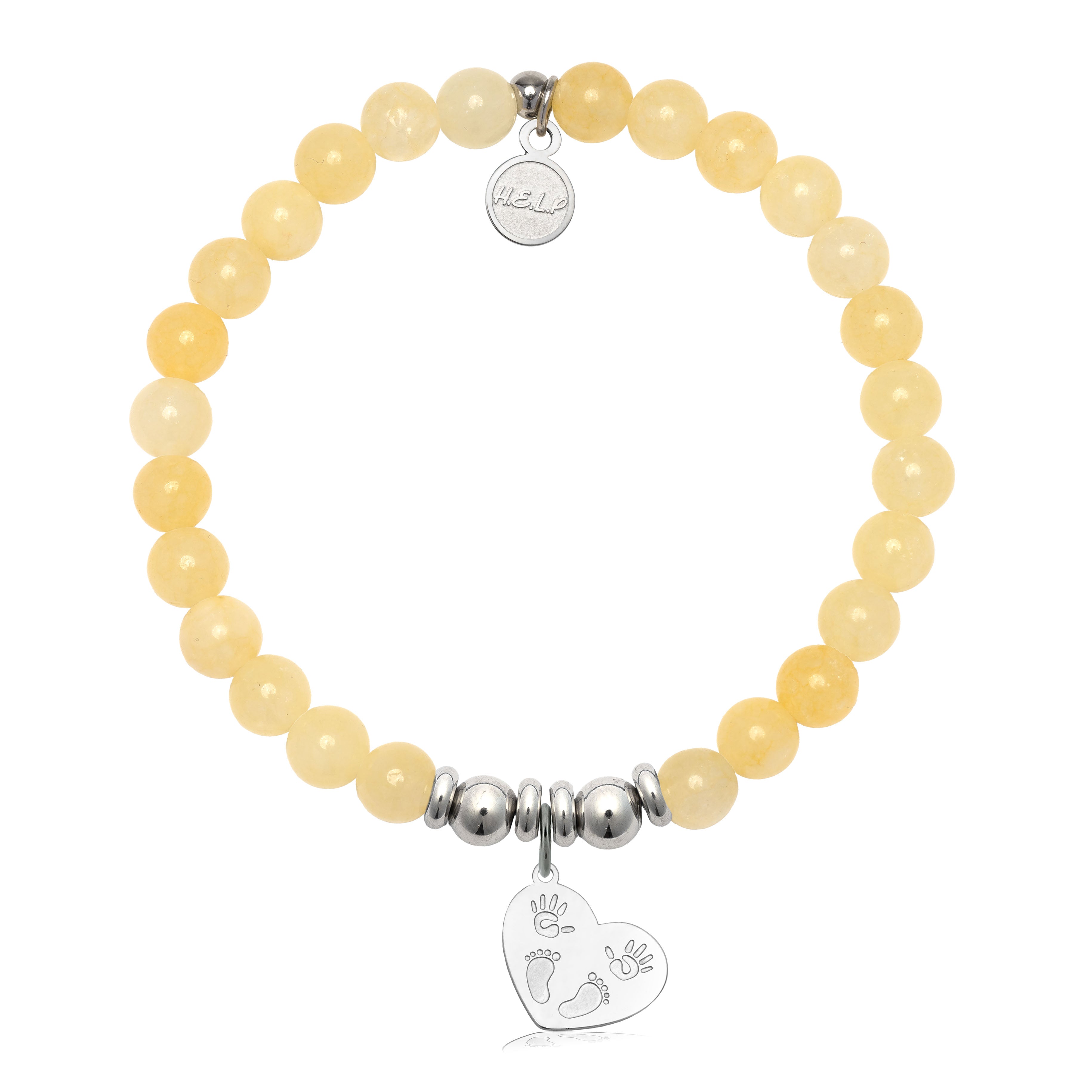 HELP by TJ Baby Love Charm with Yellow Jade Charity Bracelet