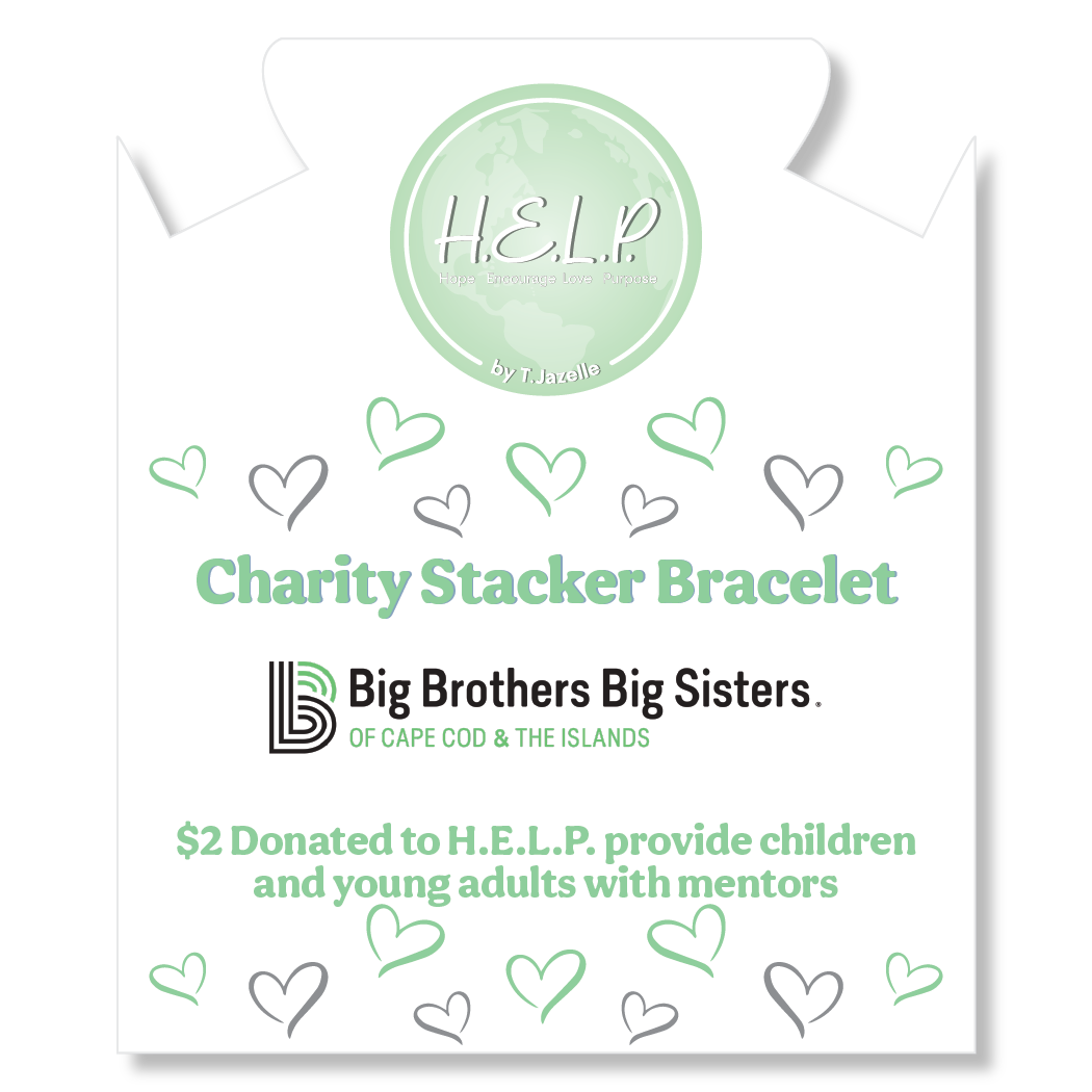 HELP by TJ Big Brothers Big Sisters Stacker: Onyx and Green Crystal Bracelet