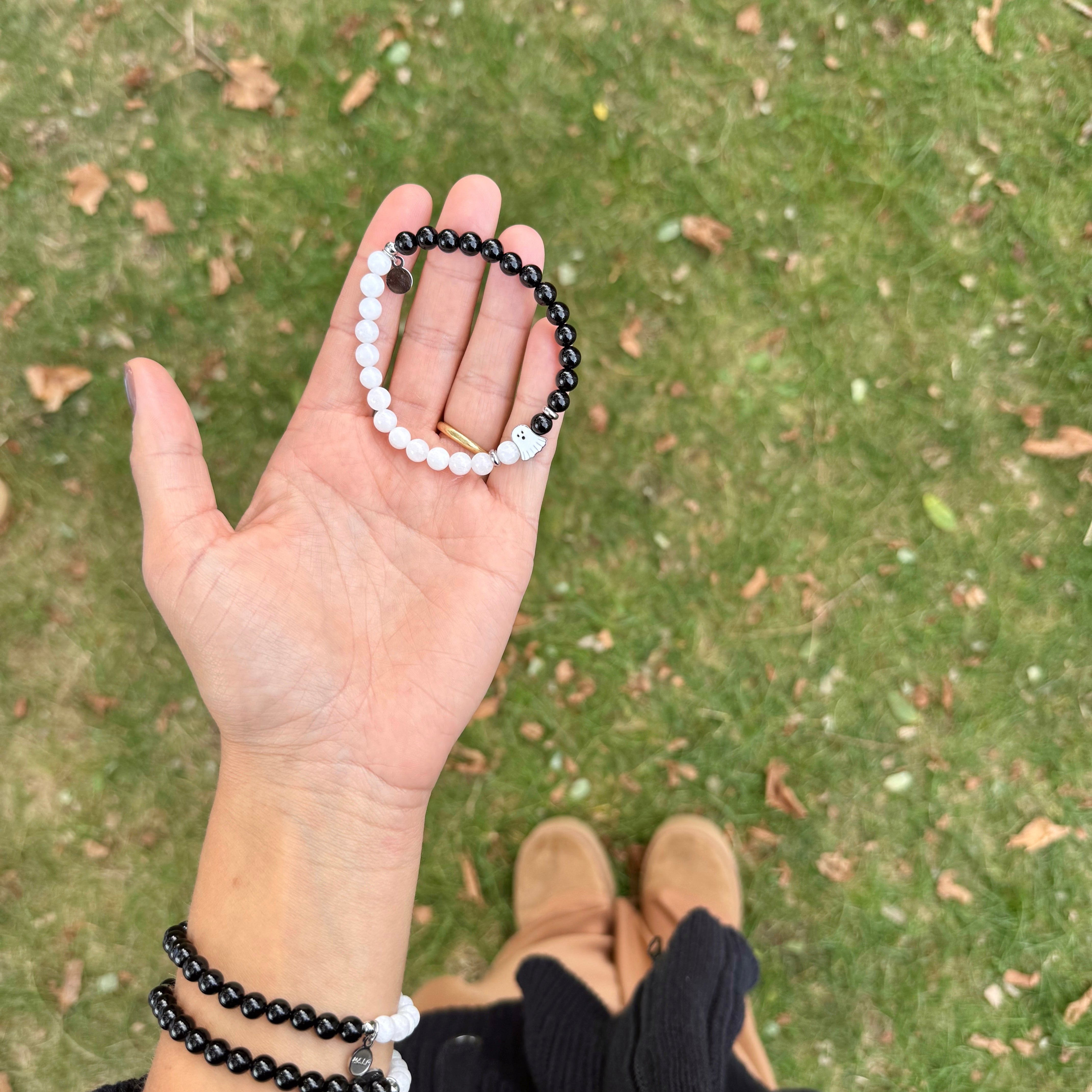 HELP by TJ BOO-tiful Charm Onyx & Moonstone Charity Bracelet