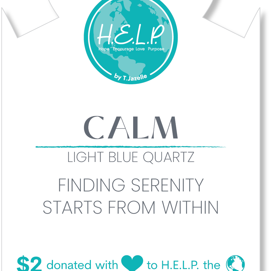 HELP by TJ Calm Stacker Bracelet with Light Blue Quartz Beads
