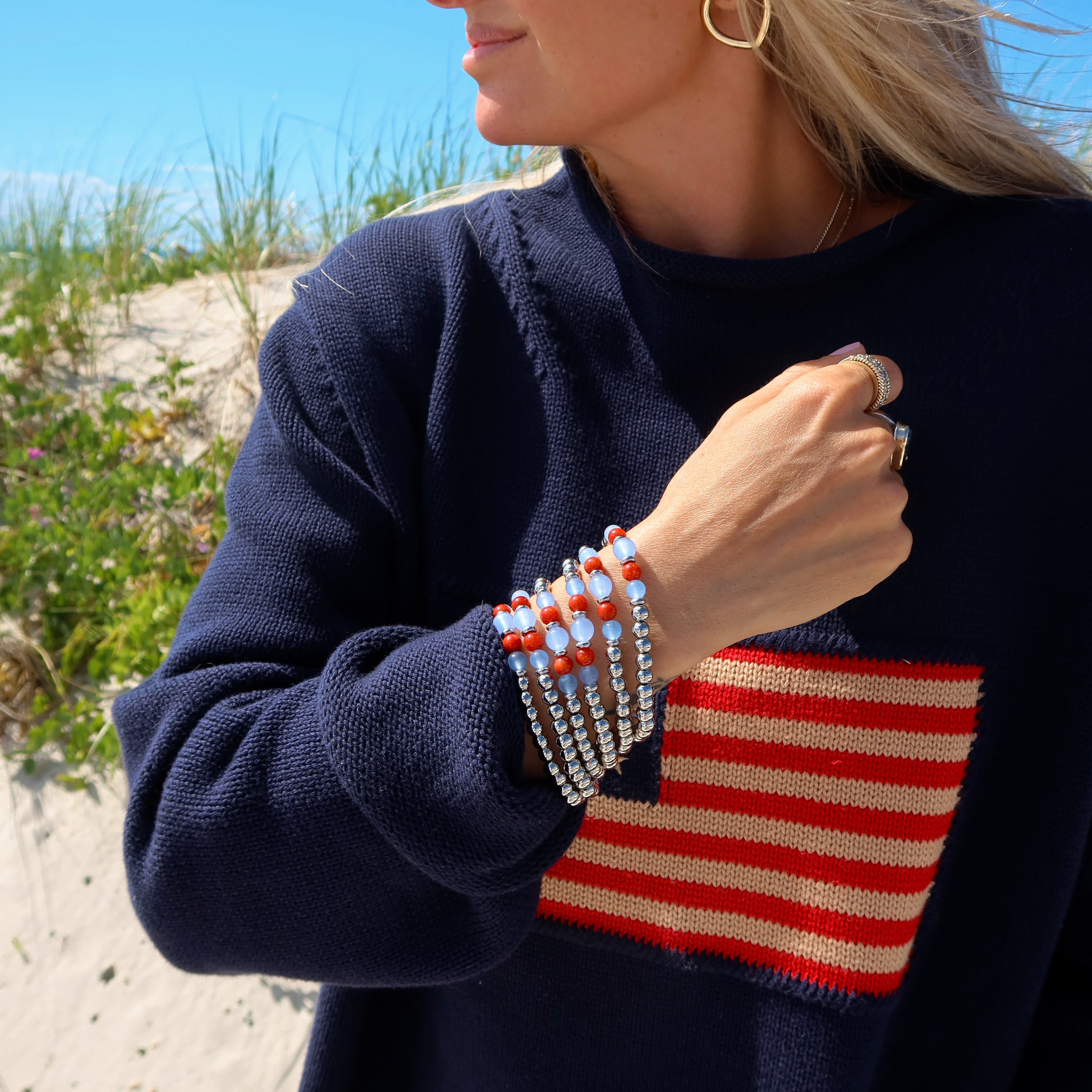 HELP by TJ Capeology x H.E.L.P. Ray of Hope Americana Stacker Charity Bracelet
