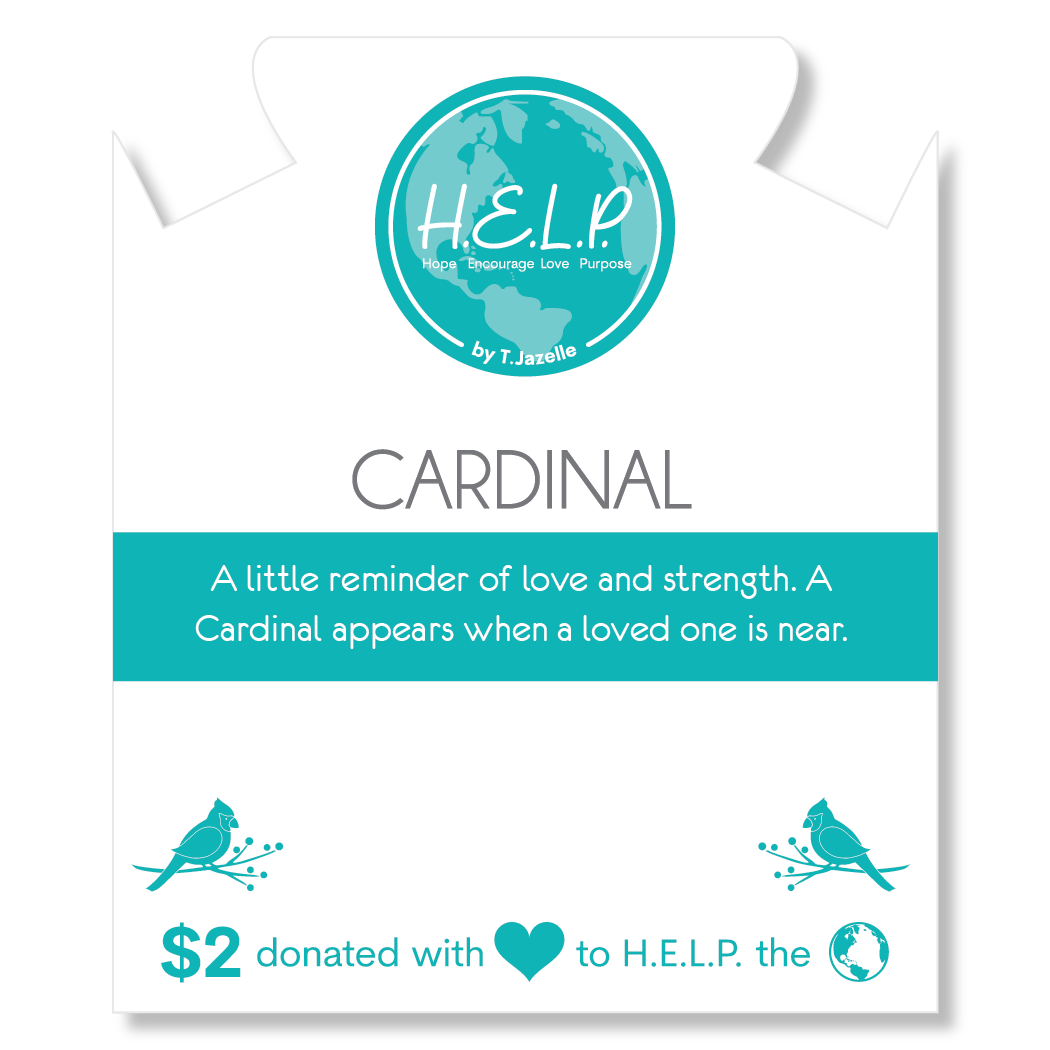 HELP by TJ Cardinal Charm with Holiday Jade Charity Bracelet