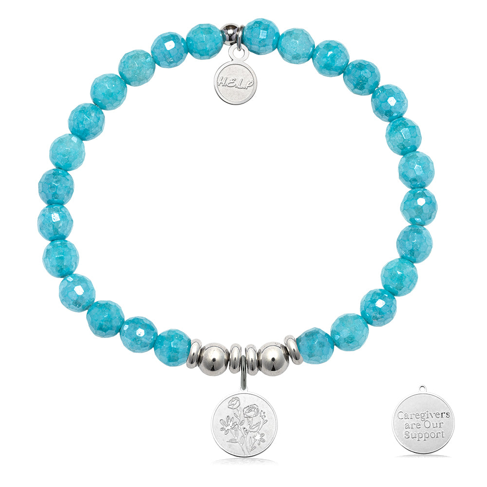 HELP by TJ Caregiver Charm with Blue Amazonite Charity Bracelet