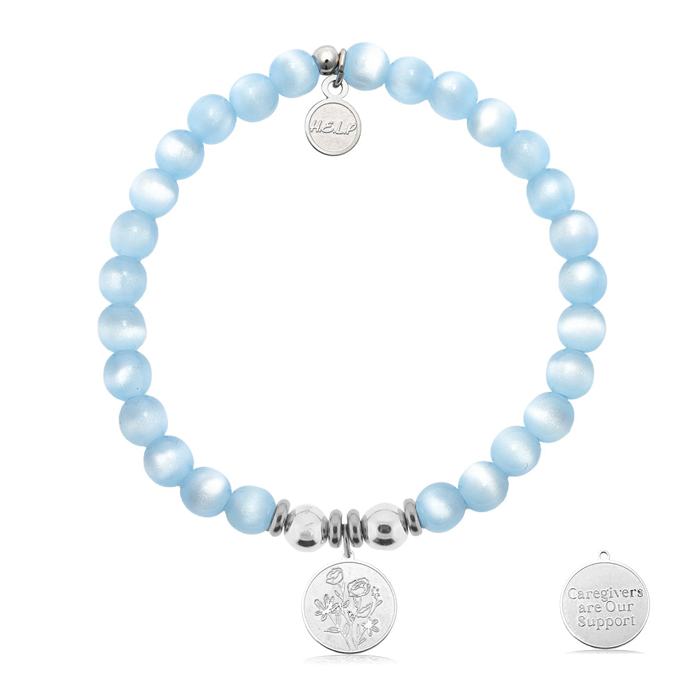 HELP by TJ Caregiver Charm with Blue Selenite Charity Bracelet
