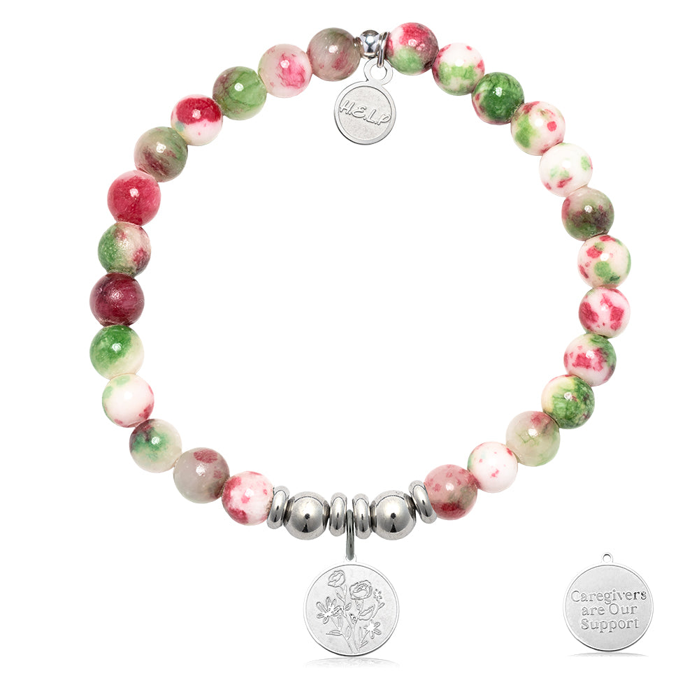 HELP by TJ Caregiver Charm with Holiday Jade Charity Bracelet
