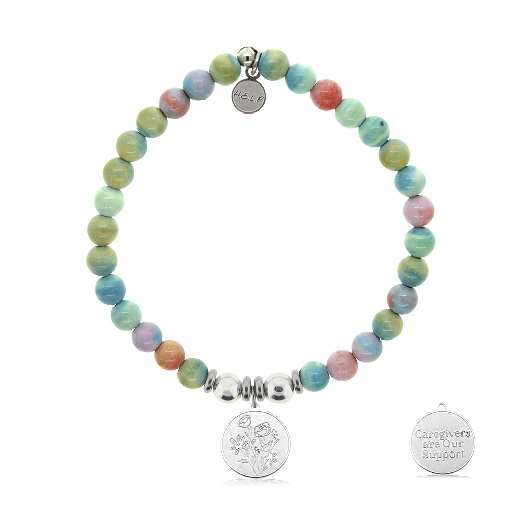 HELP by TJ Caregiver Charm with Pastel Magnesite Charity Bracelet
