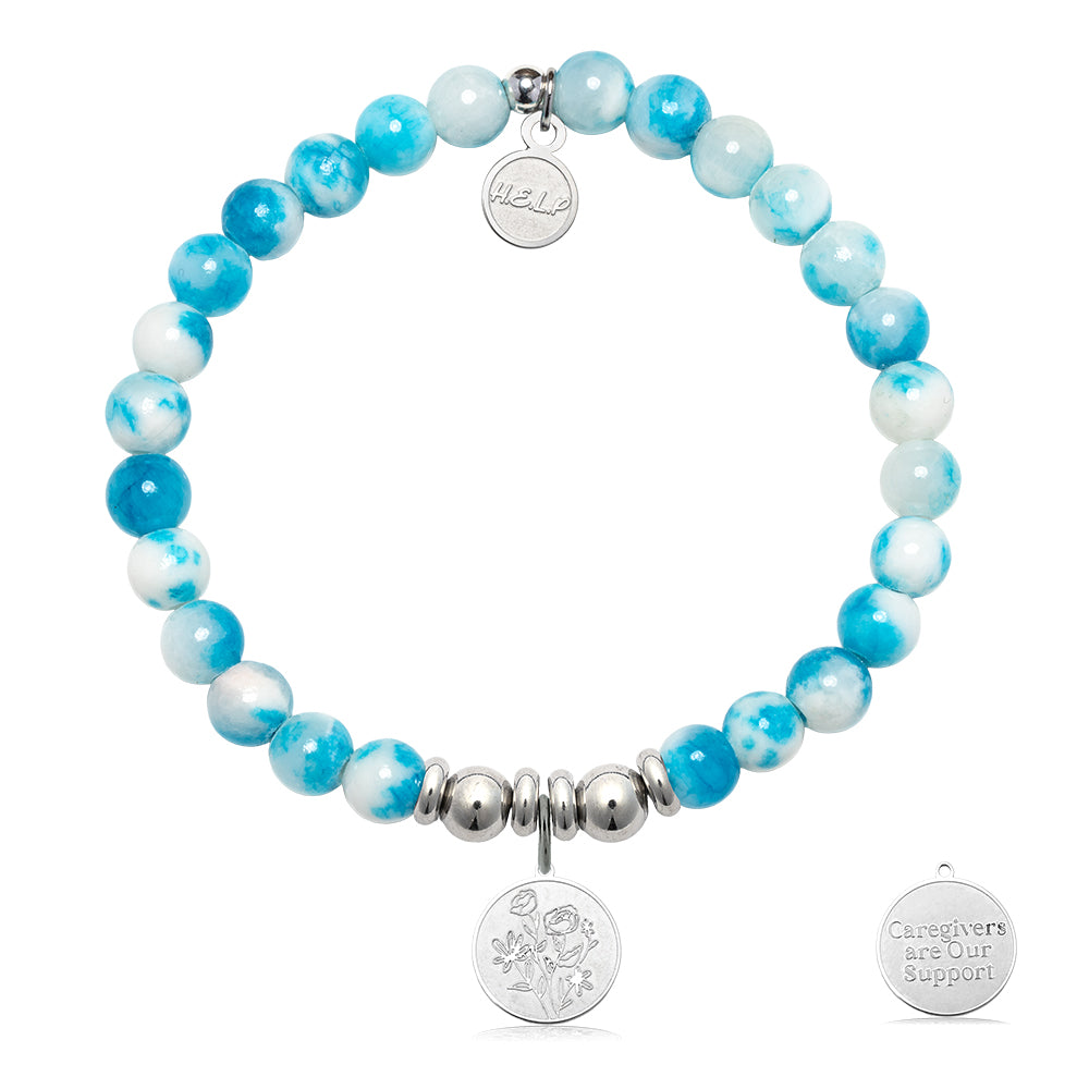 HELP by TJ Caregiver Charm with Peppermint Jade Charity Bracelet