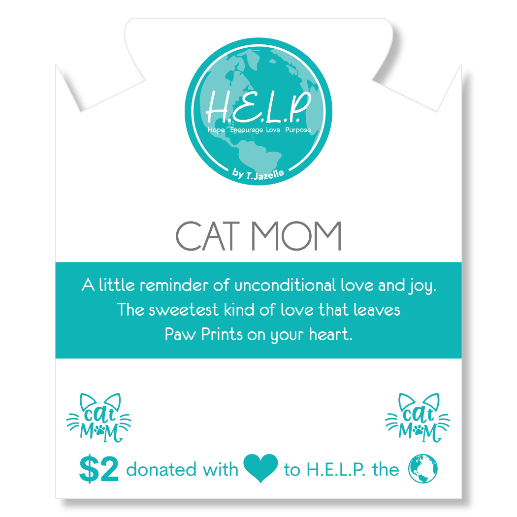 HELP by TJ Cat Mom Charm with Holiday Jade Charity Bracelet