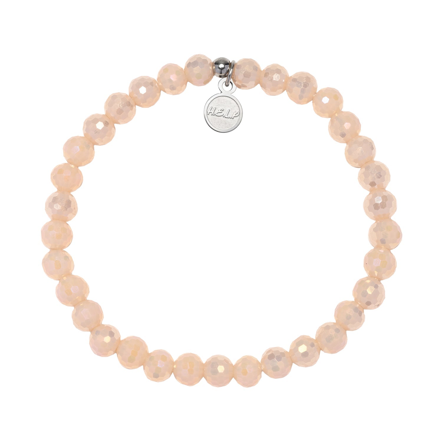 HELP by TJ Celebrate Stacker Bracelet with Beige Crystal Beads