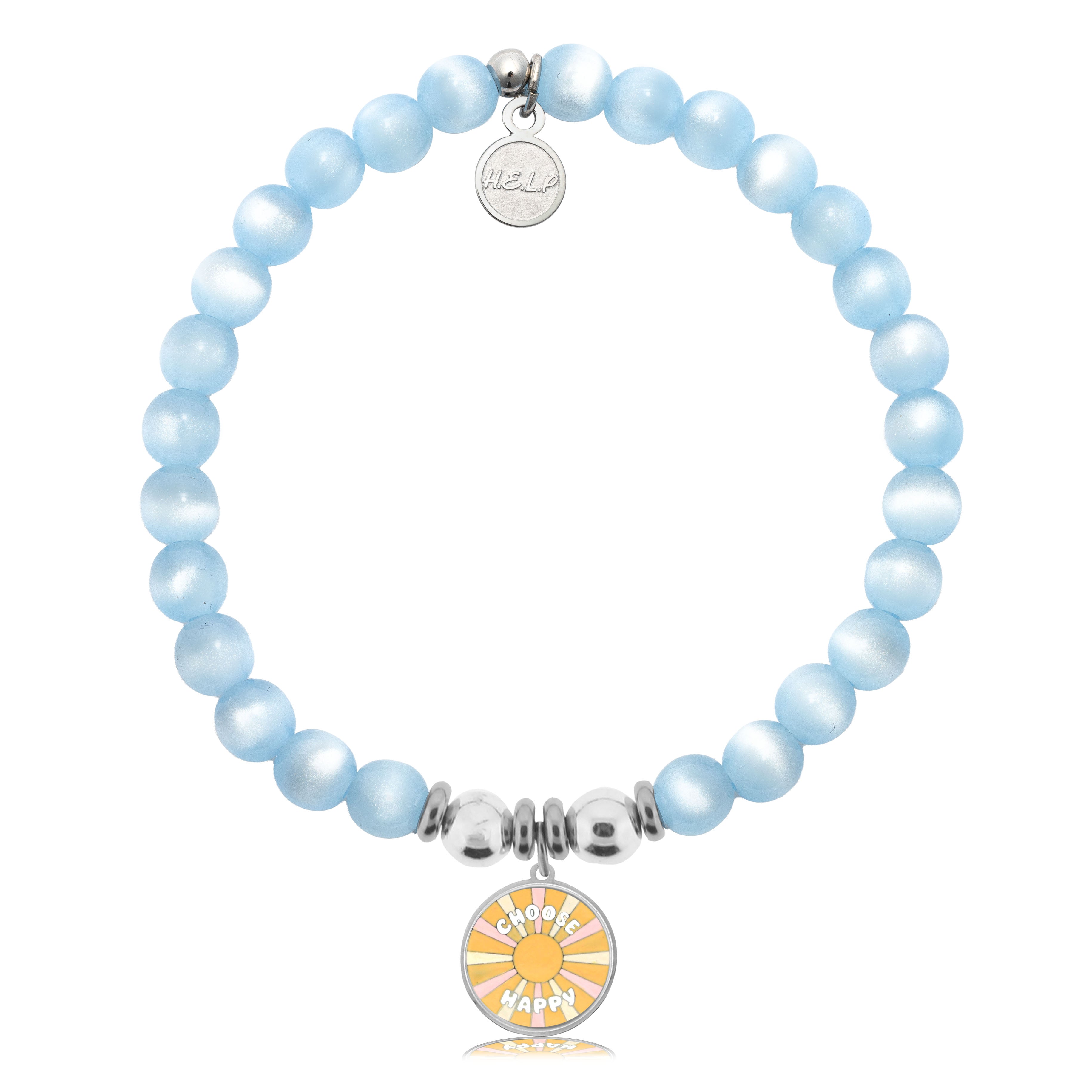 HELP by TJ Choose Happy Charm with Blue Selenite Charity Bracelet