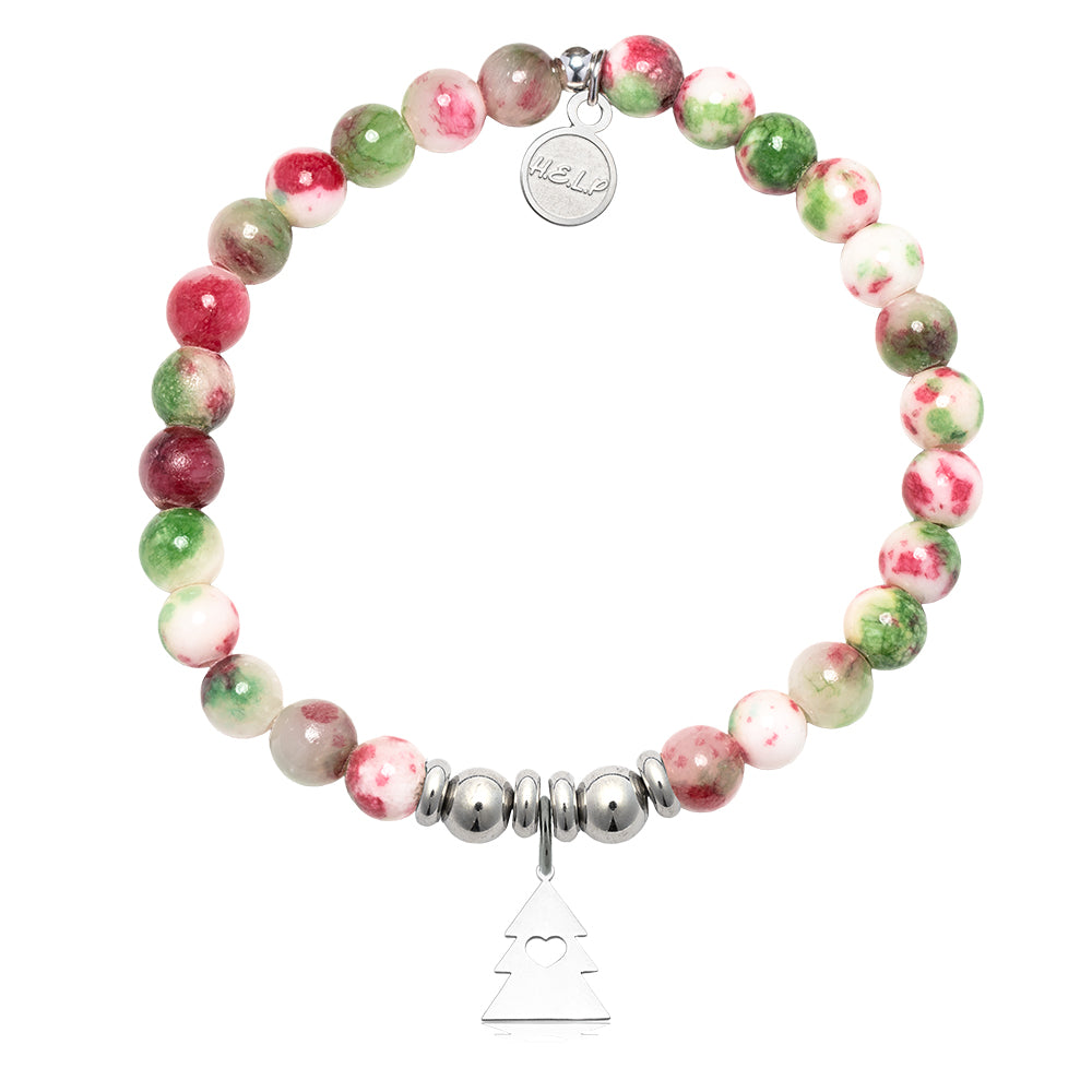 HELP by TJ Christmas Tree Charm with Holiday Jade Charity Bracelet