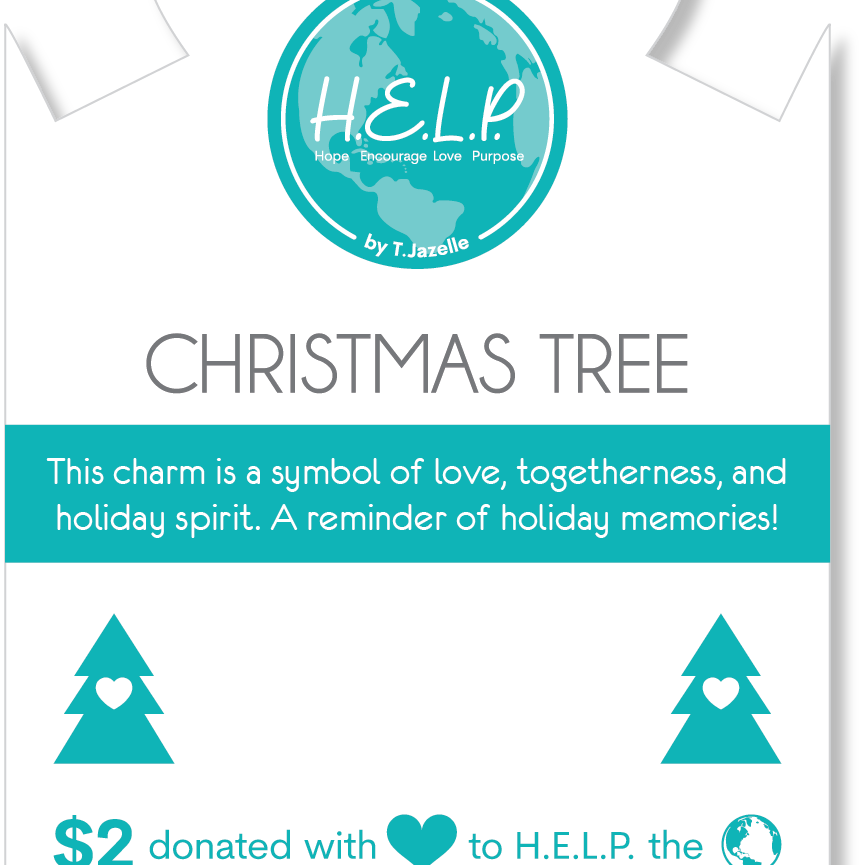 HELP by TJ Christmas Tree Charm with Purple Cats Eye Charity Bracelet
