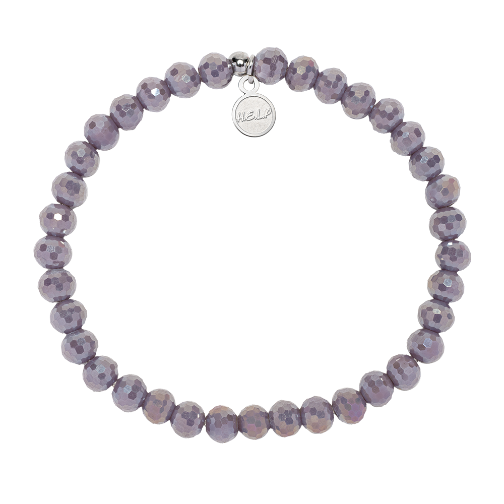 HELP by TJ Compassion Stacker Bracelet with Purple Crystal Beads