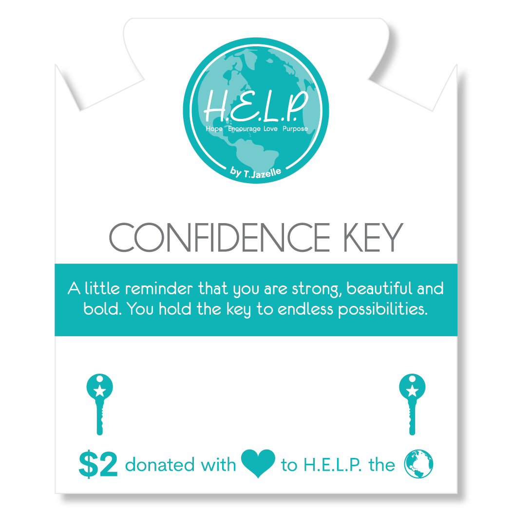 HELP by TJ Confidence Key Charm with Yellow Jade Charity Bracelet