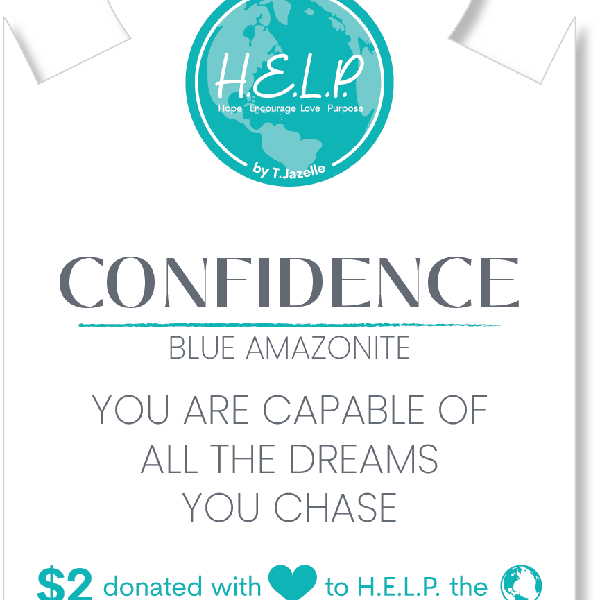HELP by TJ Confidence Stacker Bracelet with Blue Amazonite Beads