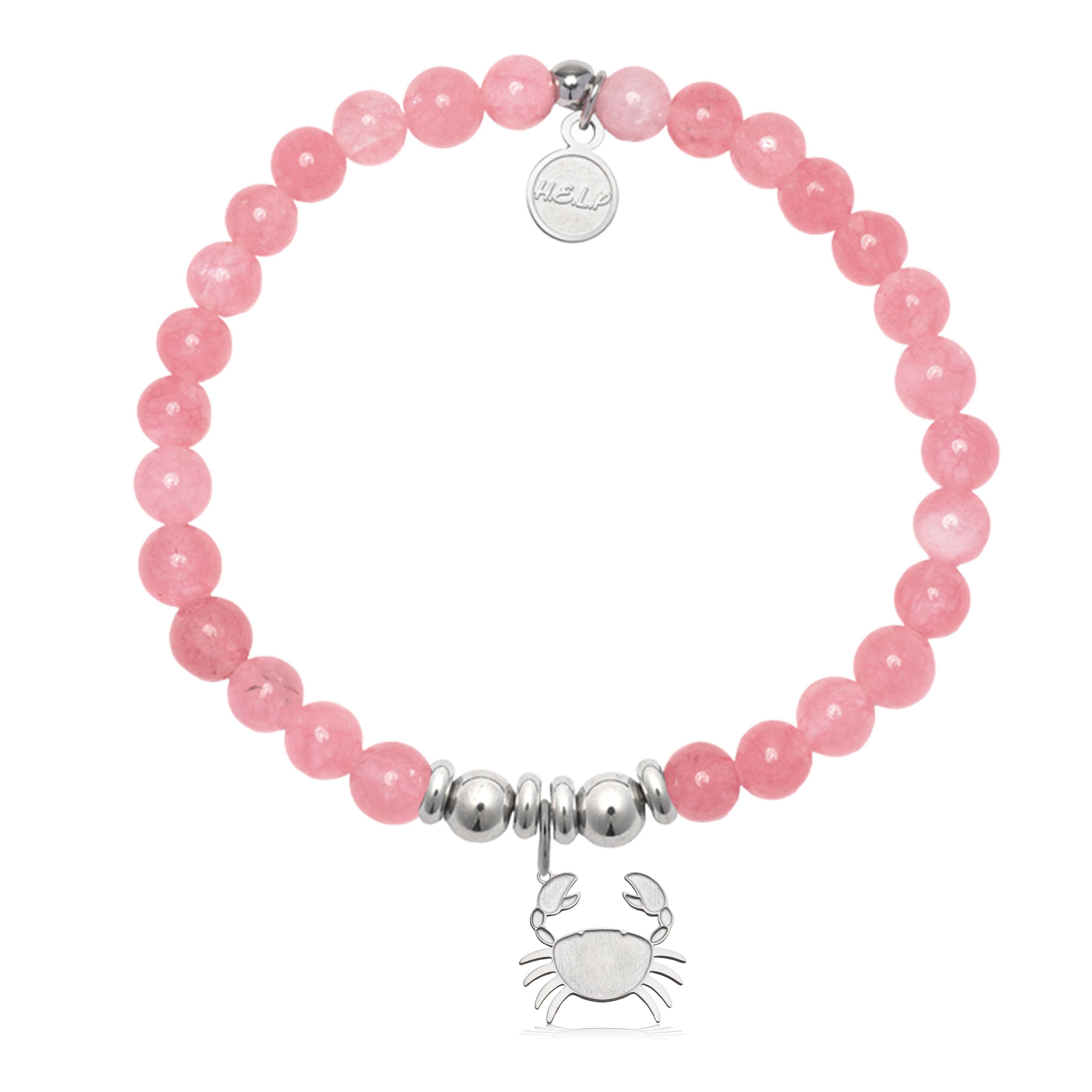 HELP by TJ Crab Charm with Cherry Jade Charity Bracelet