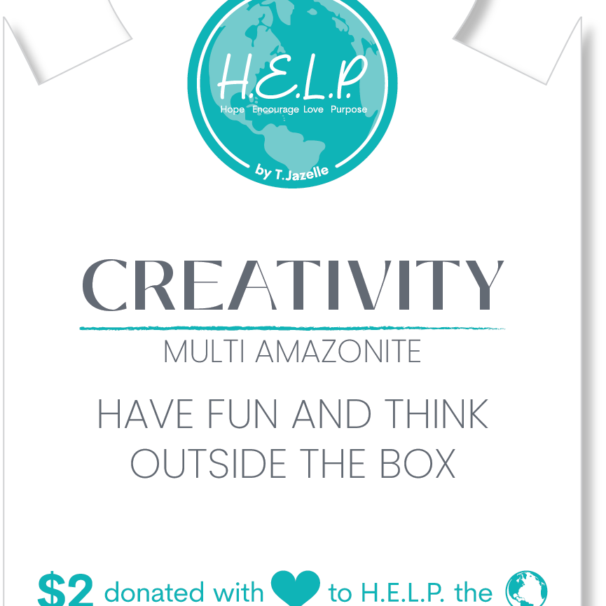 HELP by TJ Creativity Stacker Bracelet with Multi Amazonite Beads