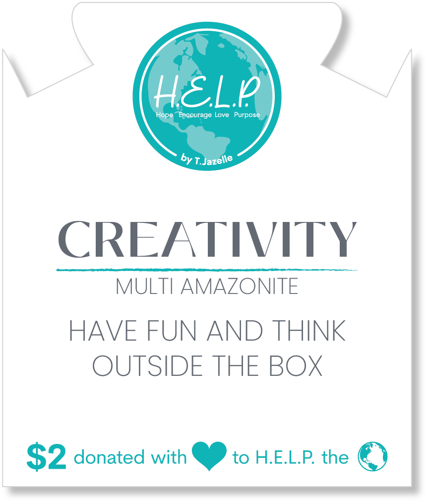 HELP by TJ Creativity Stacker Bracelet with Multi Amazonite Beads