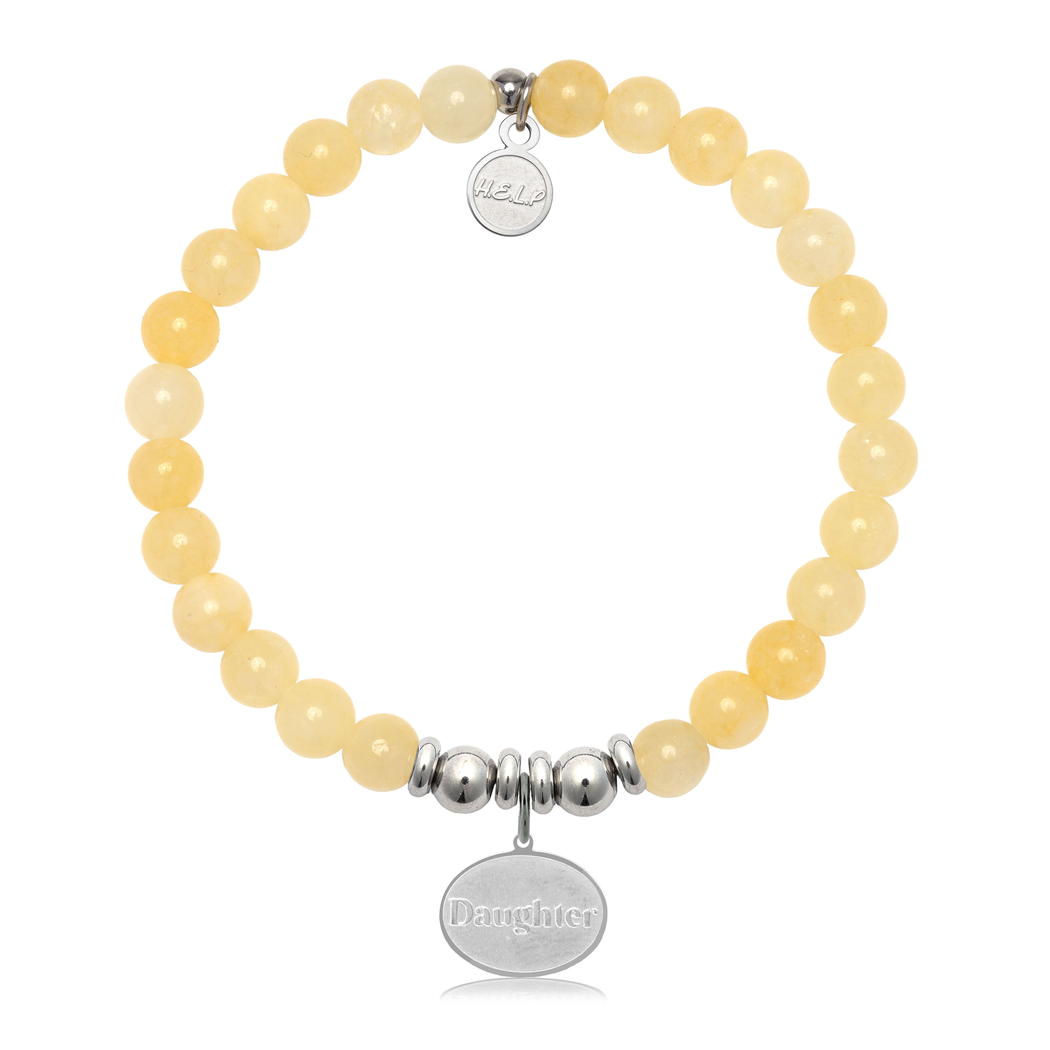 HELP by TJ Daughter Charm with Yellow Jade Charity Bracelet