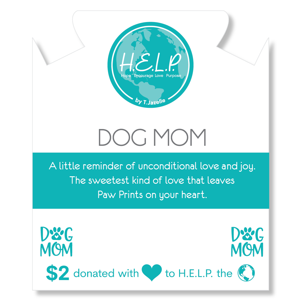 HELP by TJ Dog Mom Charm with Holiday Jade Charity Bracelet