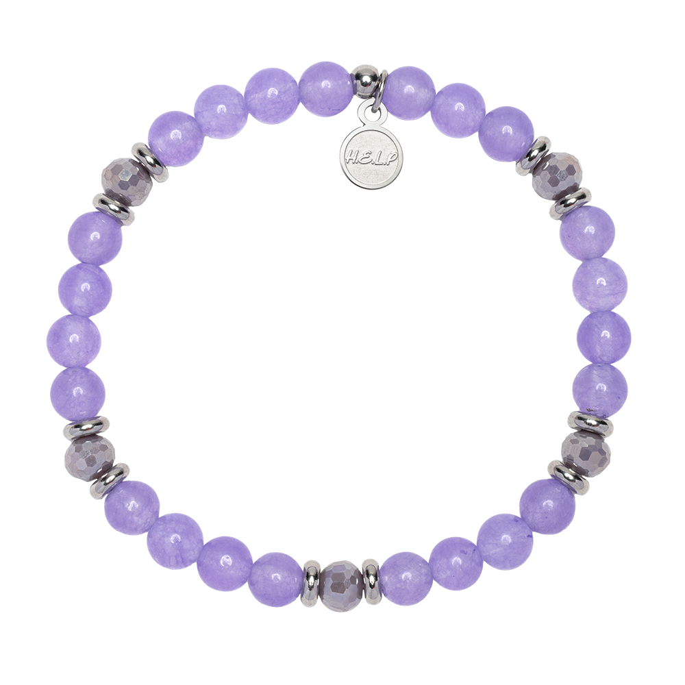 HELP by TJ DOVE Stacker: Purple Crystal & Purple Jade Bracelet
