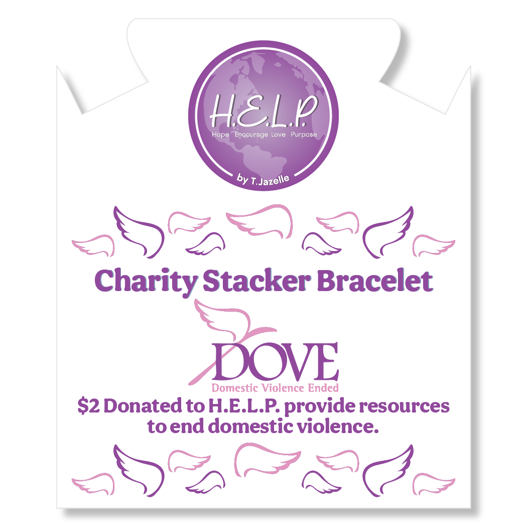HELP by TJ DOVE Stacker: Purple Crystal & Purple Jade Bracelet