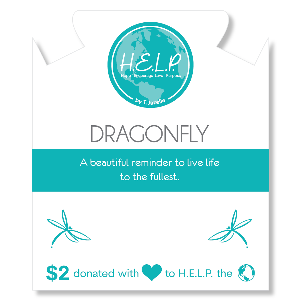 HELP by TJ Dragonfly Charm with Holiday Jade Charity Bracelet