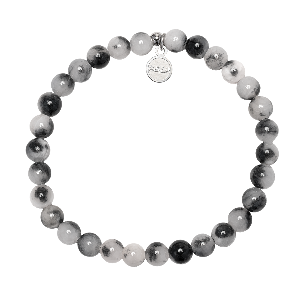 HELP by TJ Dream Stacker Bracelet with Zebra Jade Beads