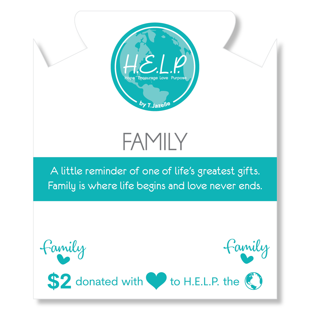 HELP by TJ Family Charm with White Crystal Charity Bracelet