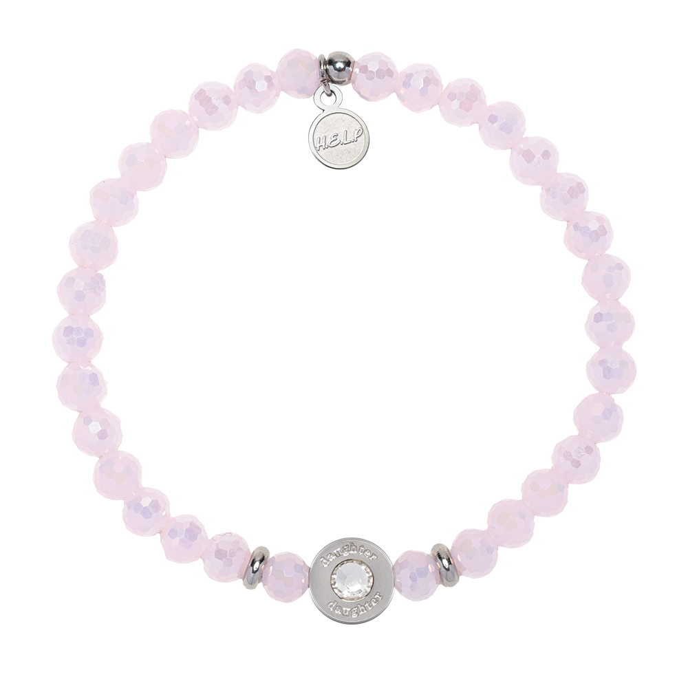 HELP by TJ Family Collection: Daughter Bead with Pink Crystal Charity Bracelet