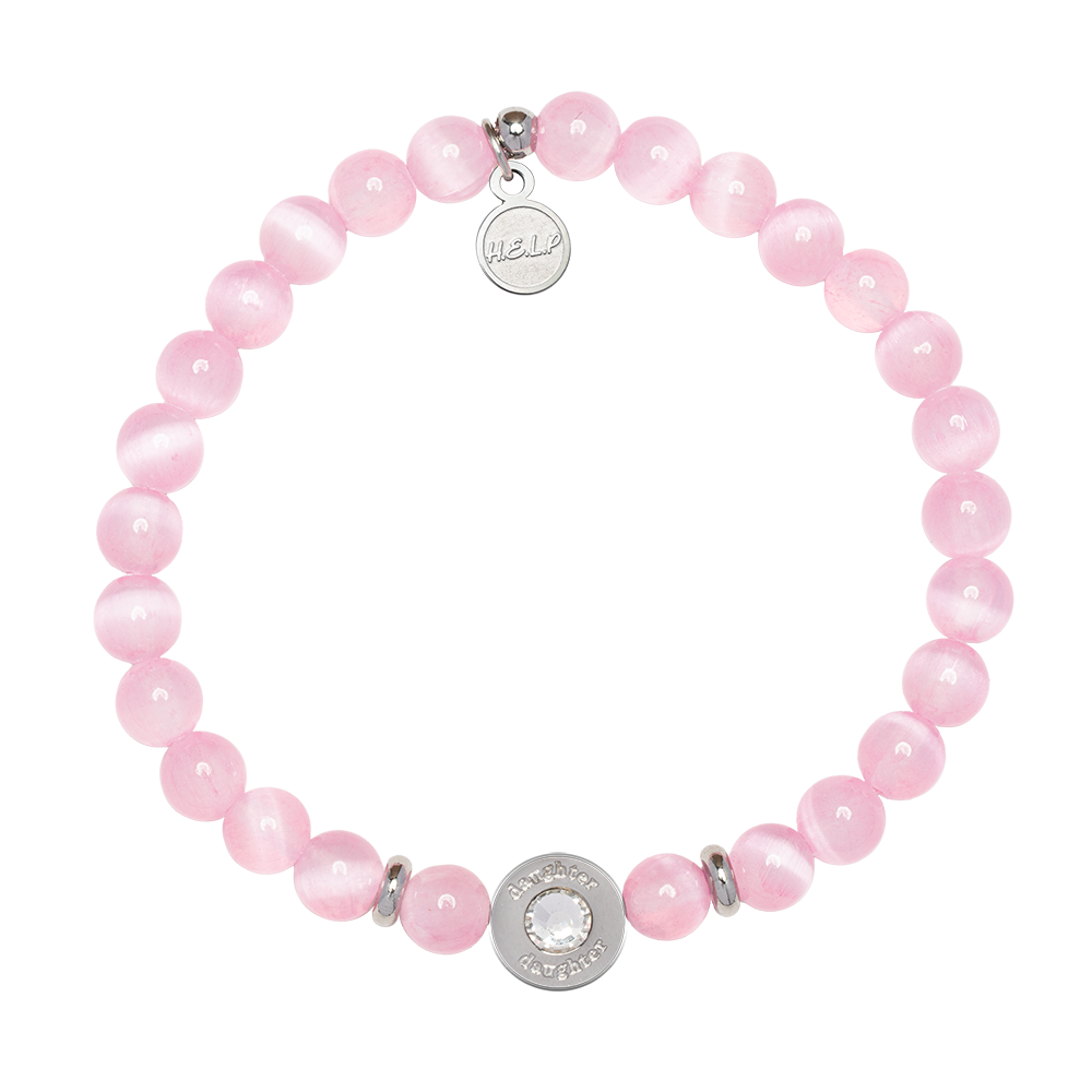 HELP by TJ Family Collection: Daughter Bead with Pink Selenite Charity Bracelet