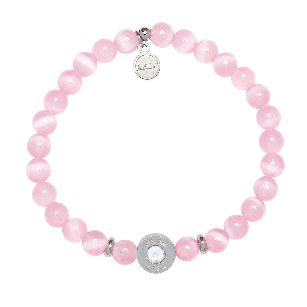 HELP by TJ Family Collection: Nana Bead with Pink Selenite Charity Bracelet