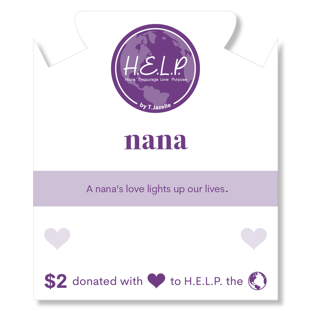 HELP by TJ Family Collection: Nana Bead with White Crystal Charity Bracelet