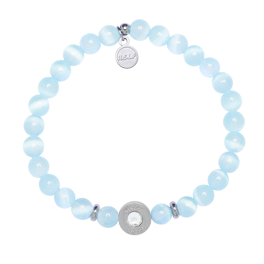 HELP by TJ Family Collection: Sister Bead with Blue Selenite Charity Bracelet