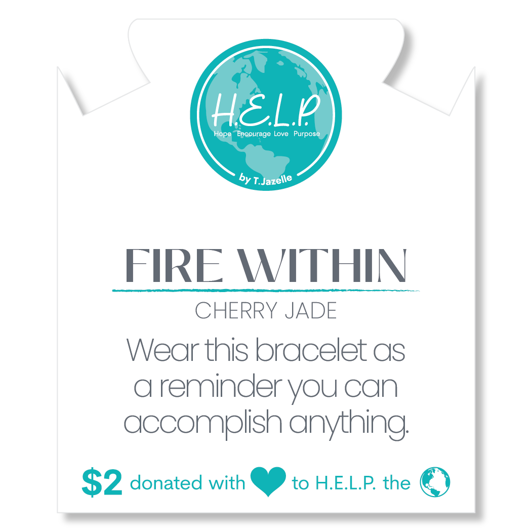 HELP by TJ Fire Within Stacker Bracelet with Cherry Jade Beads