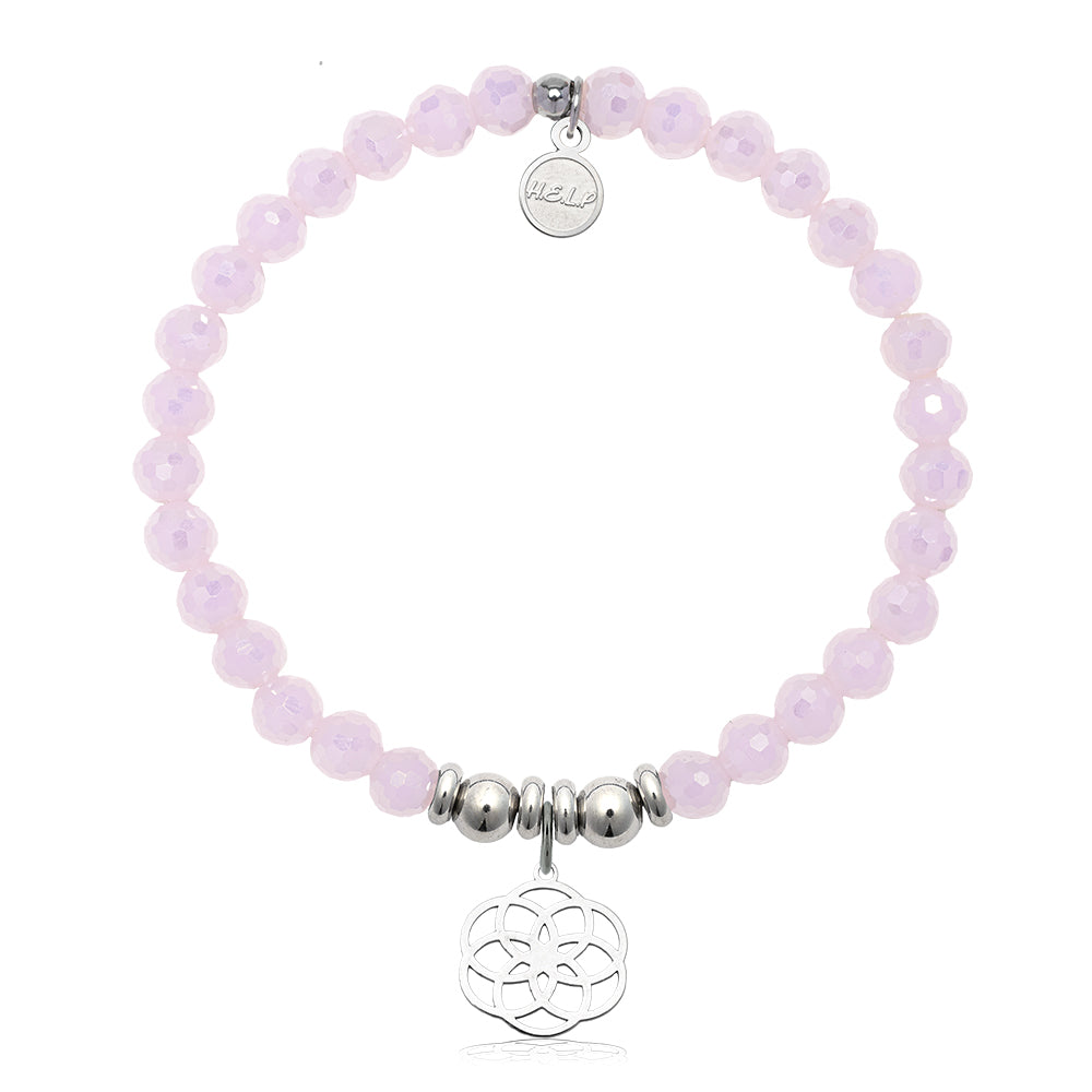 HELP by TJ Forever Connected Charm with Pink Crystal Charity Bracelet