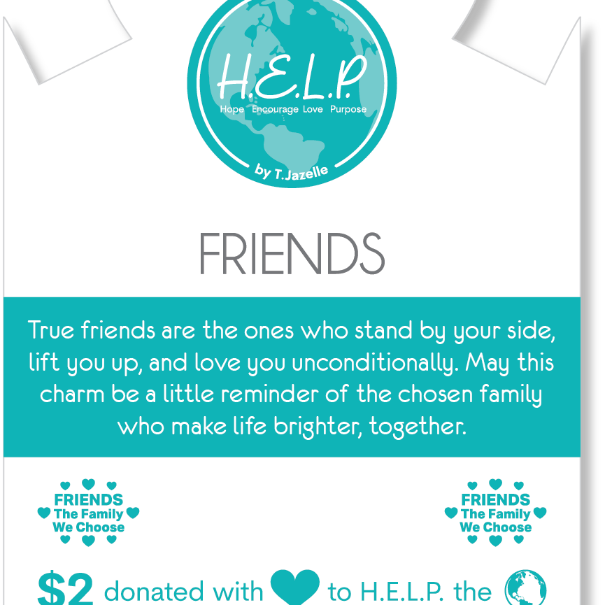 HELP by TJ Friends Cutout Charm with Multi Amazonite Charity Bracelet
